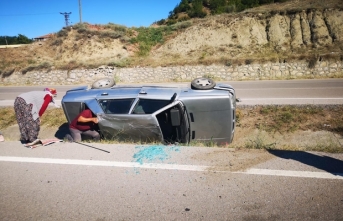 Boyabat Sinop Yolunda Kaza Araç Takla Attı