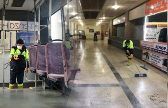 Kastamonu'da otogar ve toplu taşıma araçları dezenfekte ediliyor