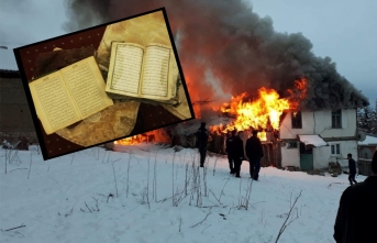 Kül olan evden yanmamış Kur'an-ı Kerim çıktı