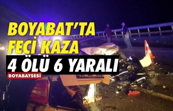 Boyabat Sinop yolunda feci kaza 4 ölü 6 yaralı