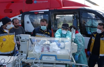 Helikopter 6 aylık bebek için havalandı