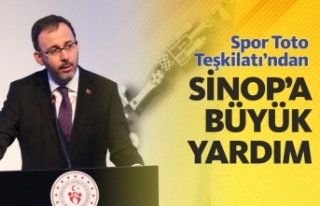 Spor Toto Teşkilatından Sinop'a Büyük Yardım