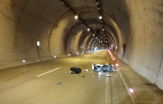 Tünelde kaza 1 motosiklet sürücüsü yaralandı...