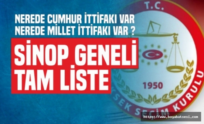 Sinop Geneli geçici aday listeleri seçim kurullarına teslim edildi