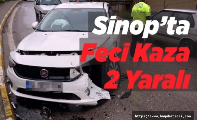 Sinop'ta Trafik Kazası 2 Yaralı