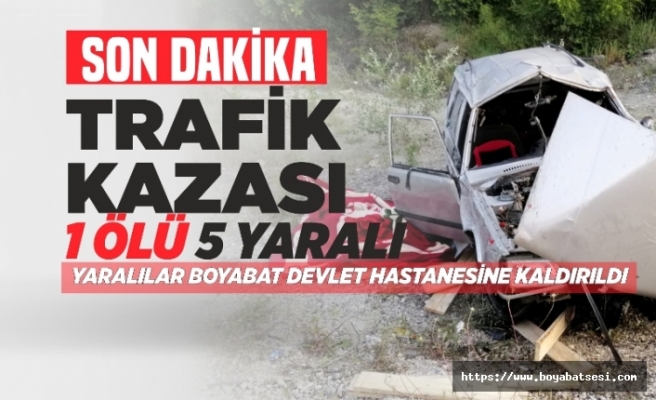 Yenice Köyü Mevkiinde Otomobil şarampole devrildi: 1 ölü, 5 yaralı