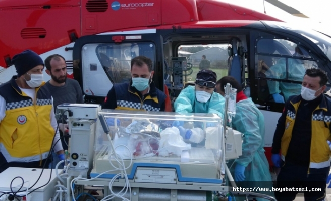 Helikopter 6 aylık bebek için havalandı