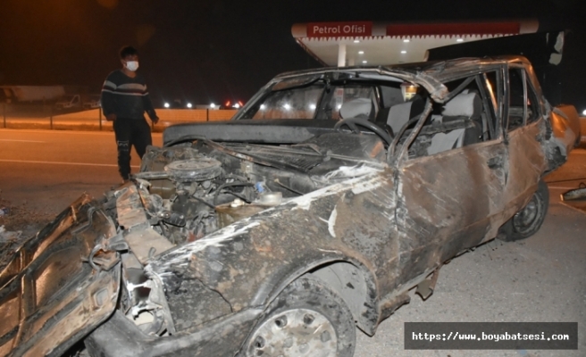 Karacaören Köyü mevkinde trafik kazası : 2 Yaralı