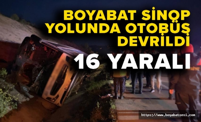 Boyabat Sinop yolunda yolcu otobüsü kazasında 16 yaralı 