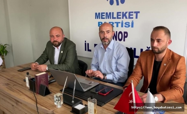 Memleket Partisi Sinop İl Başkanı Başağaoğlu basın açıklaması yaptı