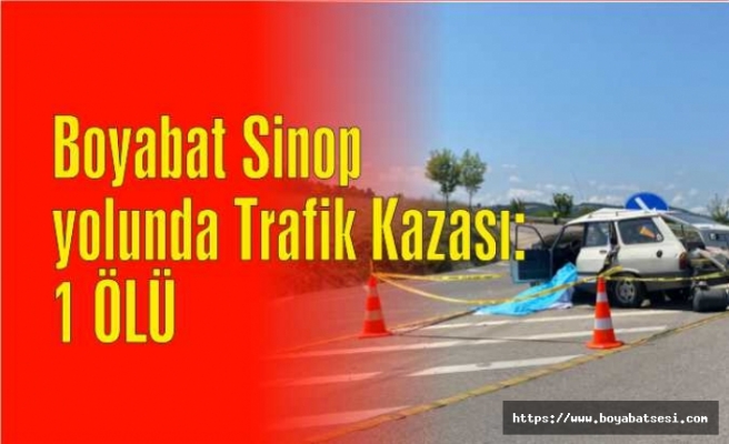 Boyabat Sinop yolunda otomobil orta refüje çarptı 1 ölü !